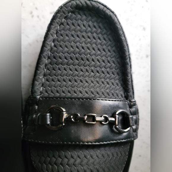 Steve Madden Black Chain-Link Loafers - Picture 3 of 5